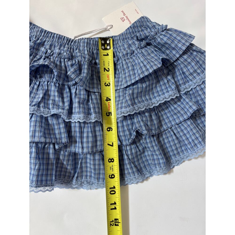 Aritzia Sunday Best NWT Theo Poplin Skort Size Small Blue Ruffles - Picture 9 of 13